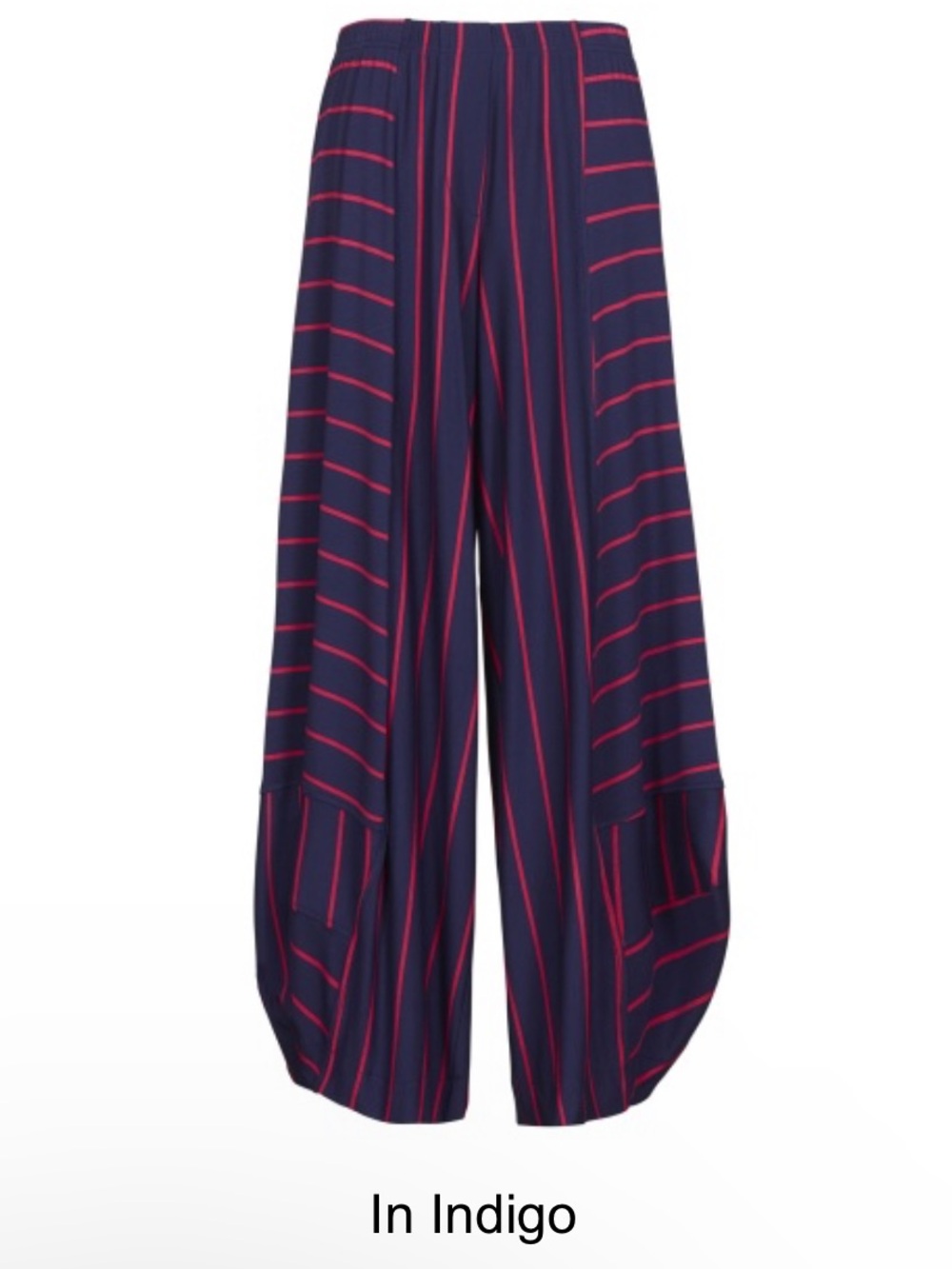 Alembika 0 XS Indigo Stripe Punto Pants Navy Relax harem Baggy Oversized Lounge